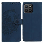 For Honor X8c 4G  /  X8b 4G Case Butterfly Flower Imprinted PU Leather Wallet Stand Phone Cover