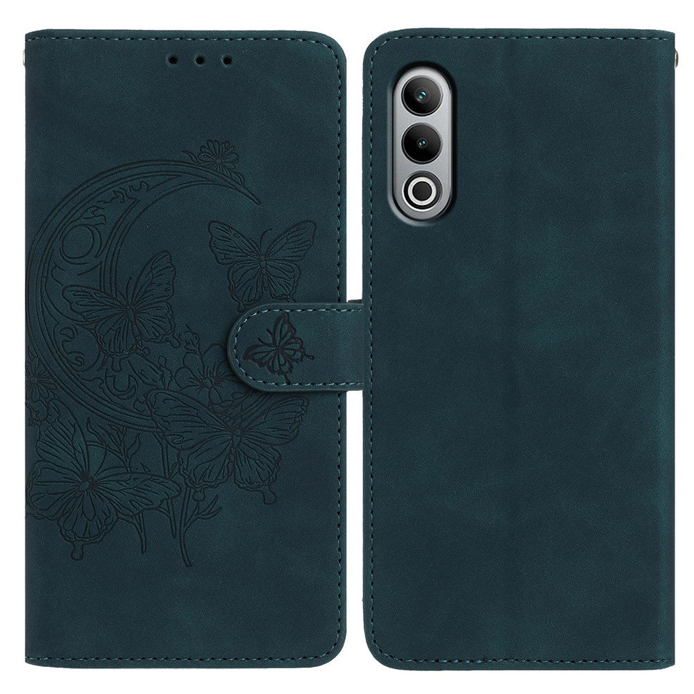 OnePlus Nord CE4 5G-skal med fjärilsblomma i PU-läder, plånboksfodral med stativ