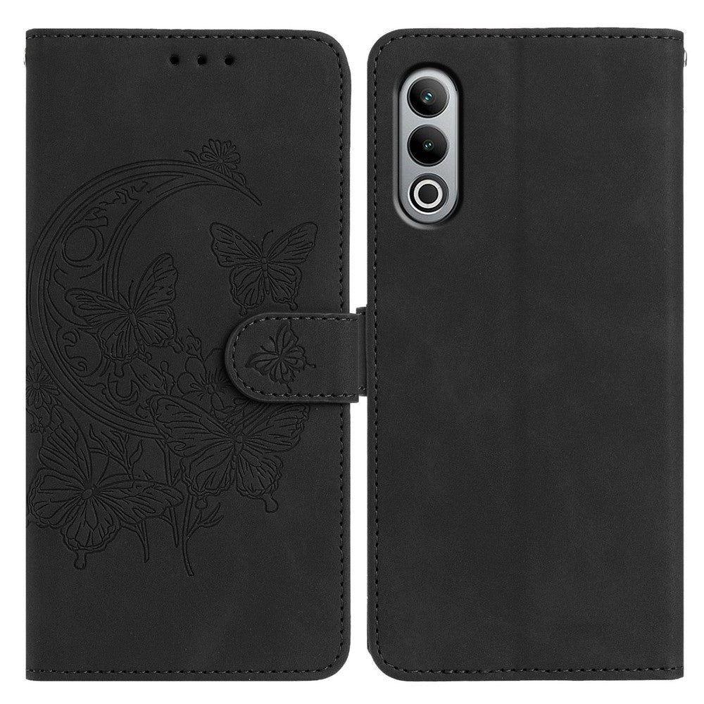 OnePlus Nord CE4 5G-skal med fjärilsblomma i PU-läder, plånboksfodral med stativ
