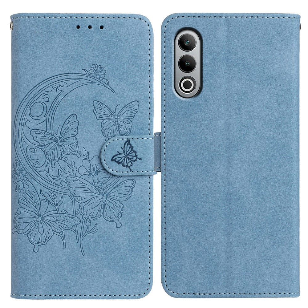 OnePlus Nord CE4 5G-skal med fjärilsblomma i PU-läder, plånboksfodral med stativ