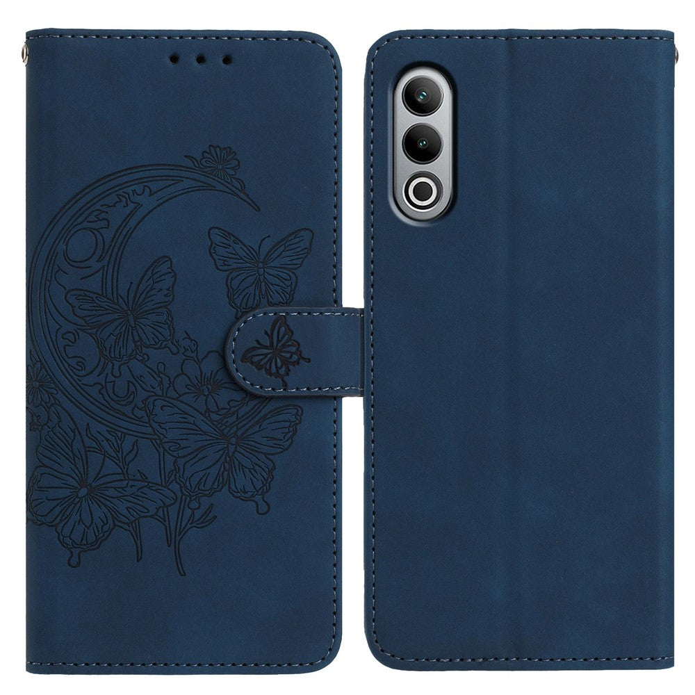 OnePlus Nord CE4 5G-skal med fjärilsblomma i PU-läder, plånboksfodral med stativ