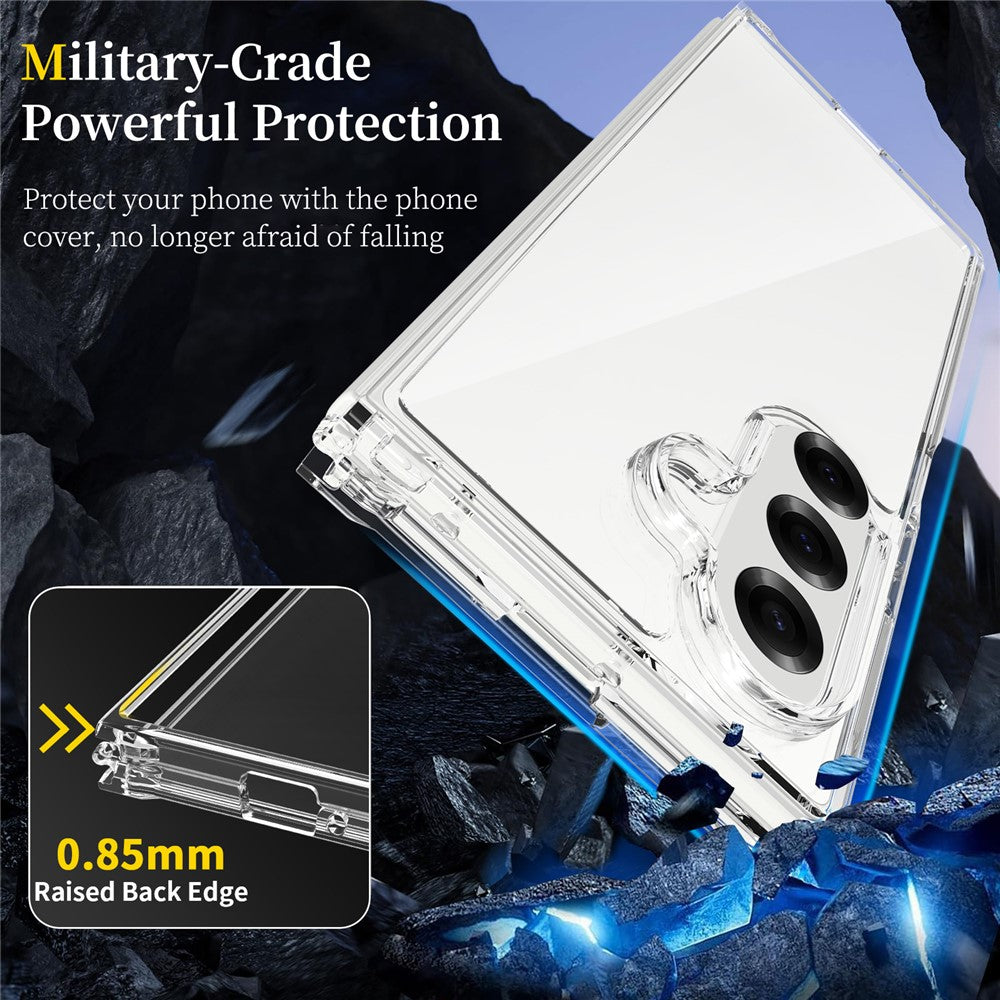 For Samsung Galaxy Z Fold7 5G Case TPU + Acrylic Clear Phone Cover, Integrated Design
