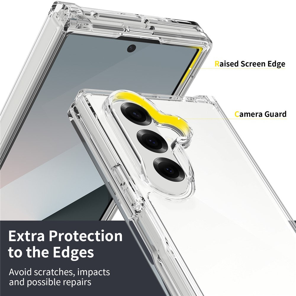 For Samsung Galaxy Z Fold7 5G Case TPU + Acrylic Clear Phone Cover, Integrated Design