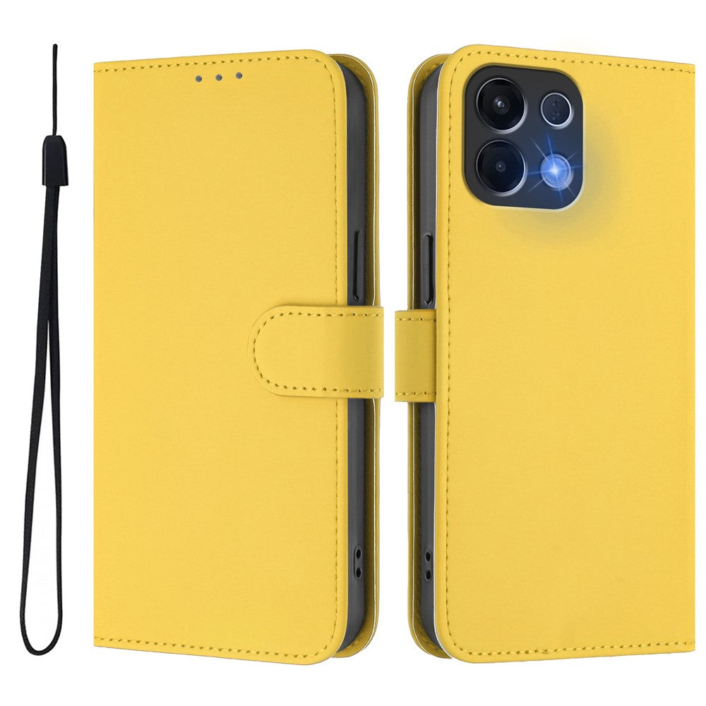 For Oppo K13 5G Case Solid Color Wallet Leather Phone Cover with Strap