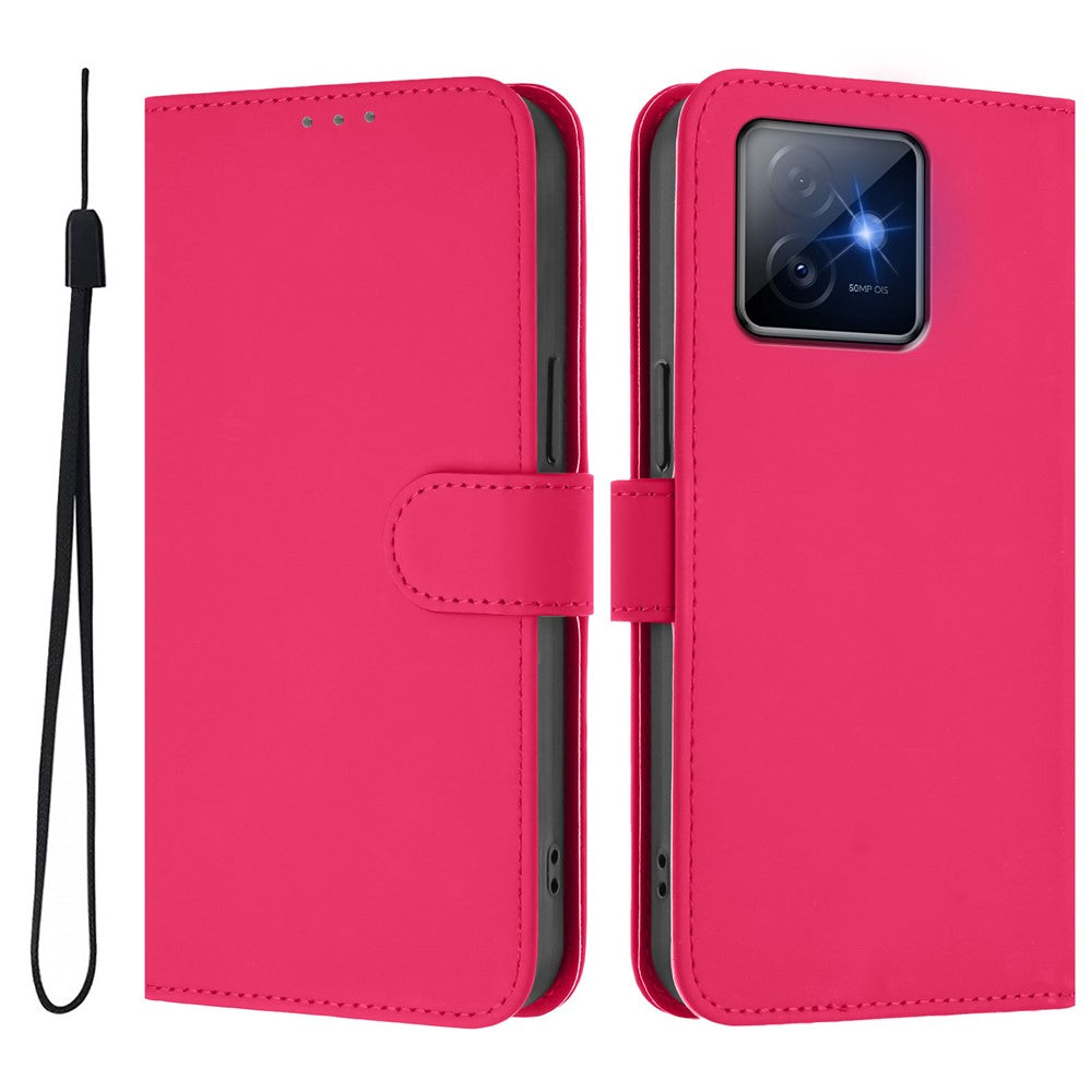 For Honor X60 GT 5G Case Solid Color Wallet Leather Phone Cover with Strap