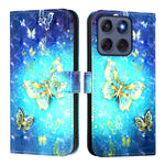 Til Motorola Edge 60 5G / 60 Fusion 5G Læder Cover Mønster Print Pung Stativ Mobilcover med Rem