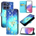 Til Motorola Edge 60 5G / 60 Fusion 5G Læder Cover Mønster Print Pung Stativ Mobilcover med Rem