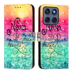 Til Motorola Edge 60 5G / 60 Fusion 5G Læder Cover Mønster Print Pung Stativ Mobilcover med Rem