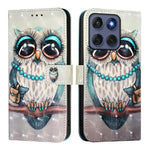 Til Motorola Edge 60 5G / 60 Fusion 5G Læder Cover Mønster Print Pung Stativ Mobilcover med Rem