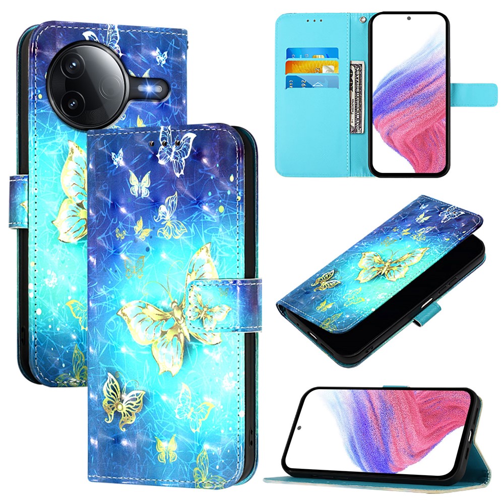 For Xiaomi Poco F7 Ultra 5G / Xiaomi Redmi K80 5G / Xiaomi Redmi K80 Pro 5G / Xiaomi Poco F7 Pro 5G Leather Case Pattern Printing Wallet Stand Mobile Cover with Strap