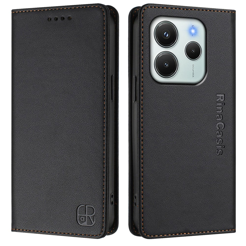 Xiaomi Redmi Note 14 4G (164,84 mm) läderfodral RINACASIS RC01 mobilfodral med RFID-blockerande plånboksställ