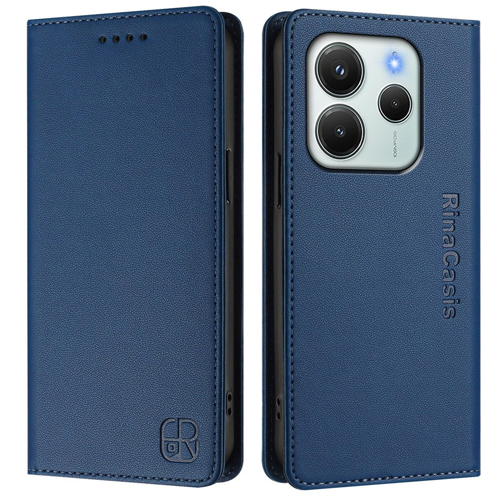 Xiaomi Redmi Note 14 4G (164,84 mm) läderfodral RINACASIS RC01 mobilfodral med RFID-blockerande plånboksställ