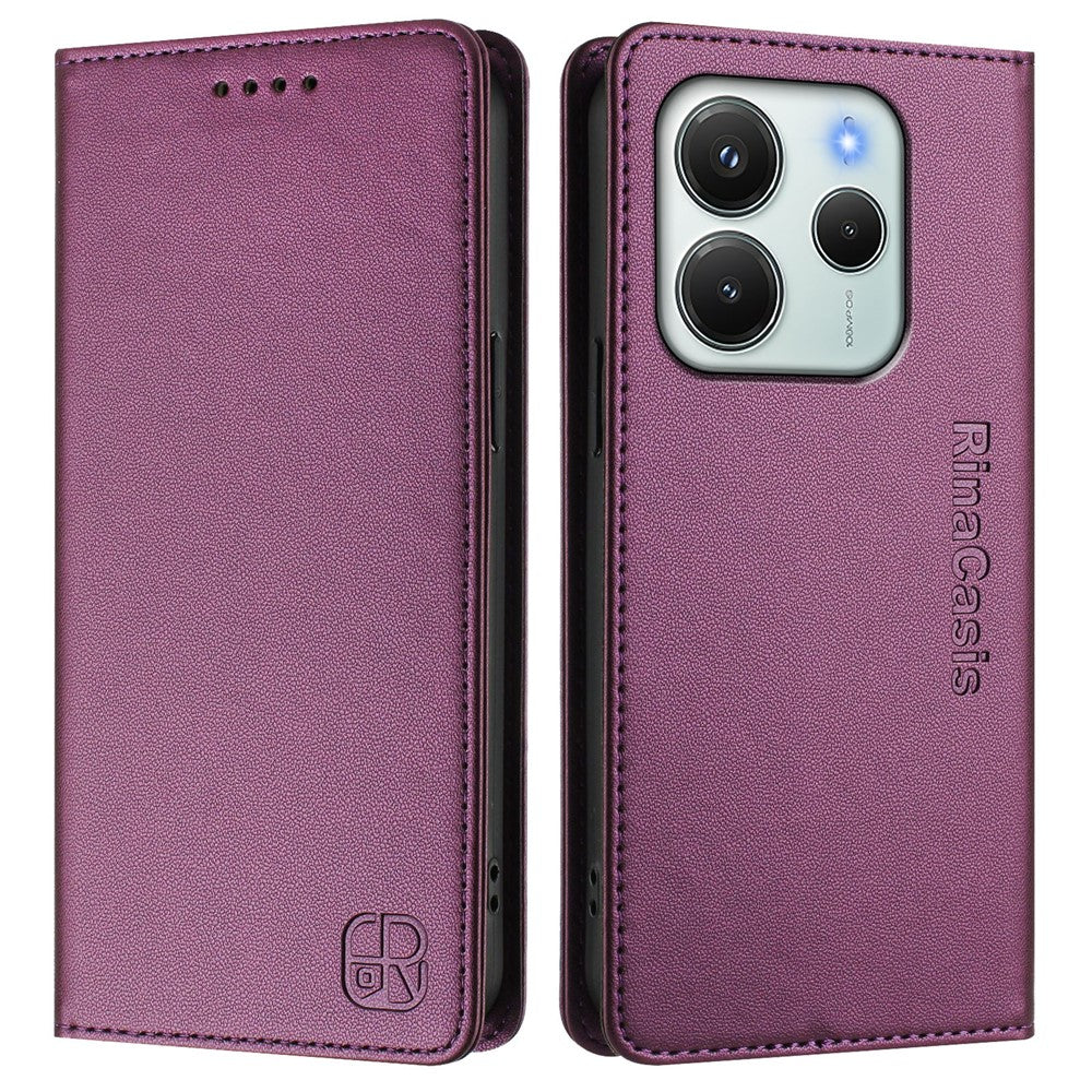 Xiaomi Redmi Note 14 4G (164,84 mm) läderfodral RINACASIS RC01 mobilfodral med RFID-blockerande plånboksställ