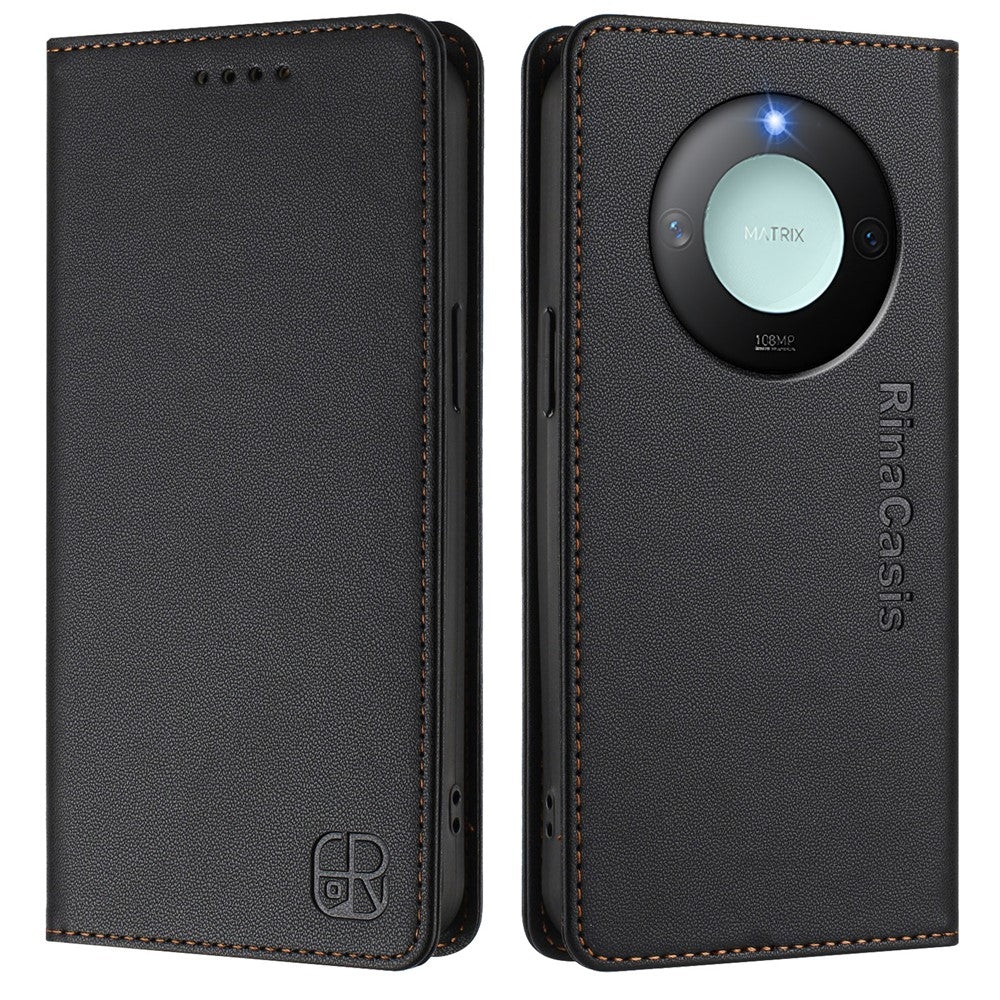 For Honor X60 5G / Honor X9c Smart 5G Leather Case RINACASIS RC01 Phone Cover with RFID Blocking Wallet Stand