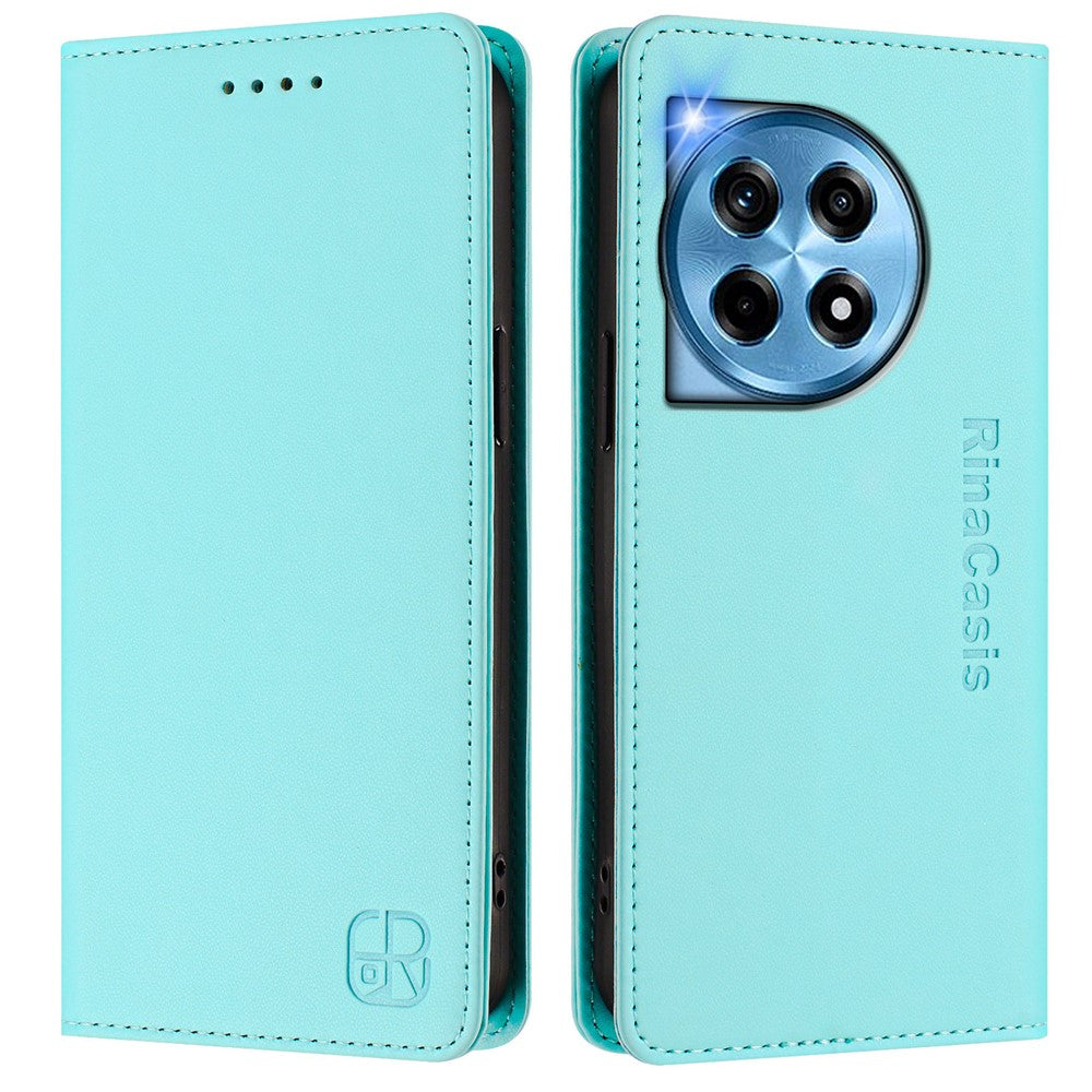 For OnePlus 12 5G Leather Case RINACASIS RC01 Phone Cover with RFID Blocking Wallet Stand