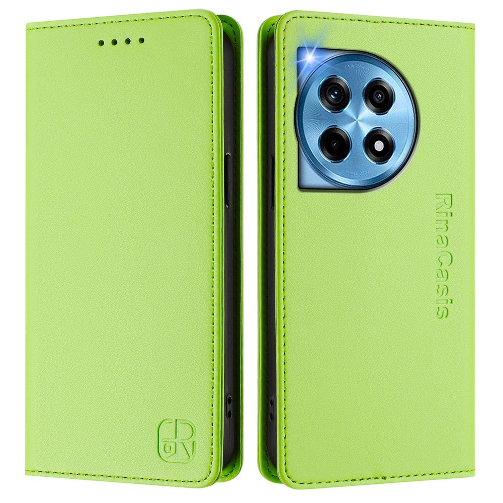 For OnePlus 12 5G Leather Case RINACASIS RC01 Phone Cover with RFID Blocking Wallet Stand