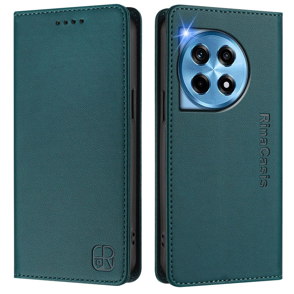 For OnePlus 12 5G Leather Case RINACASIS RC01 Phone Cover with RFID Blocking Wallet Stand