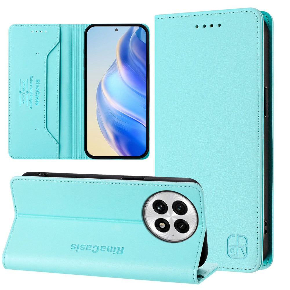 For OnePlus 13 Leather Case RINACASIS RC01 Phone Cover with RFID Blocking Wallet Stand