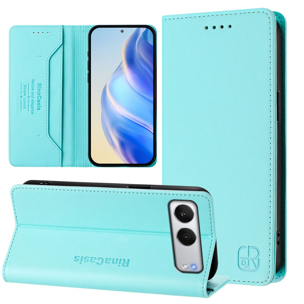 Läderfodral till OnePlus Nord 4, RINACASIS RC01, mobilfodral med RFID-blockerande plånboksställ