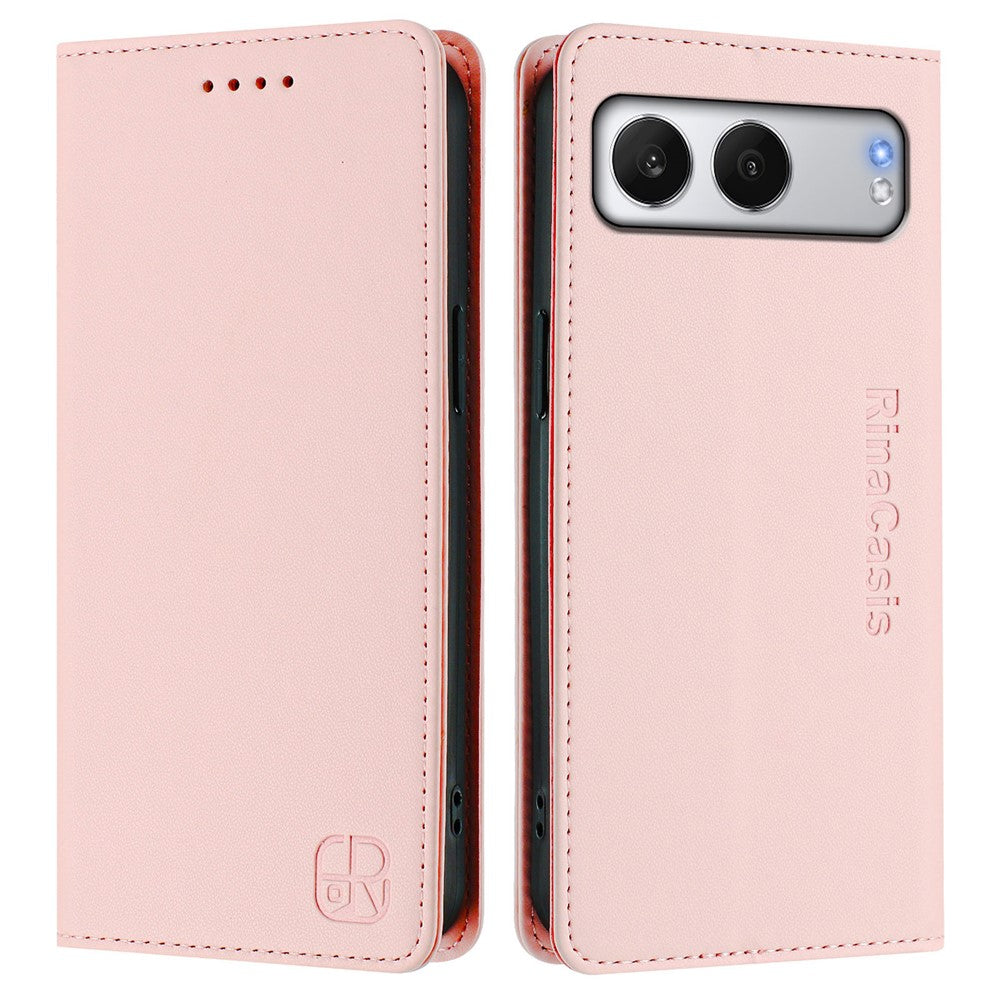 Läderfodral till OnePlus Nord 4, RINACASIS RC01, mobilfodral med RFID-blockerande plånboksställ