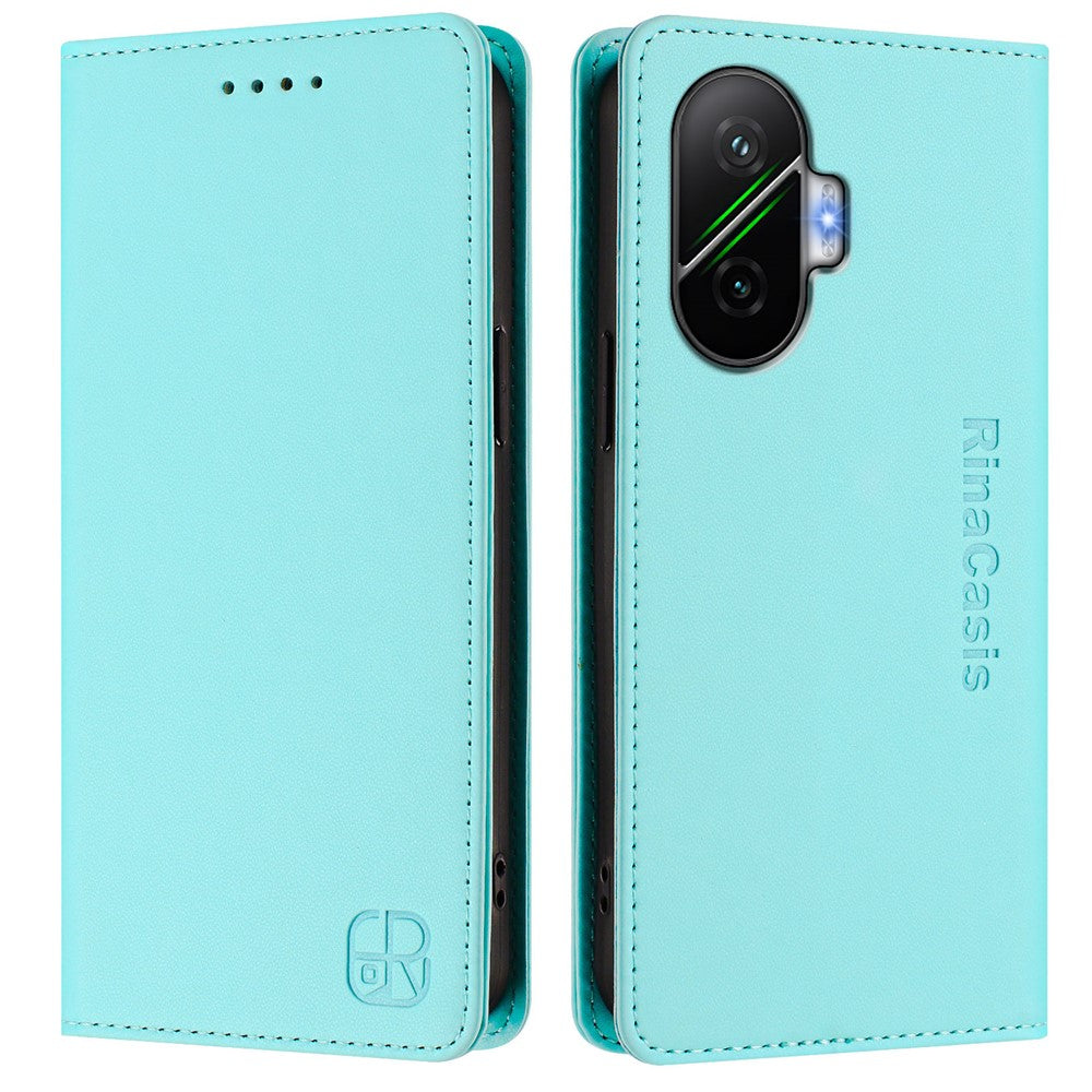 For Xiaomi PPoco F7 5G / Redmi Turbo 4 Pro 5G Leather Case RINACASIS RC01 Phone Cover with RFID Blocking Wallet Stand