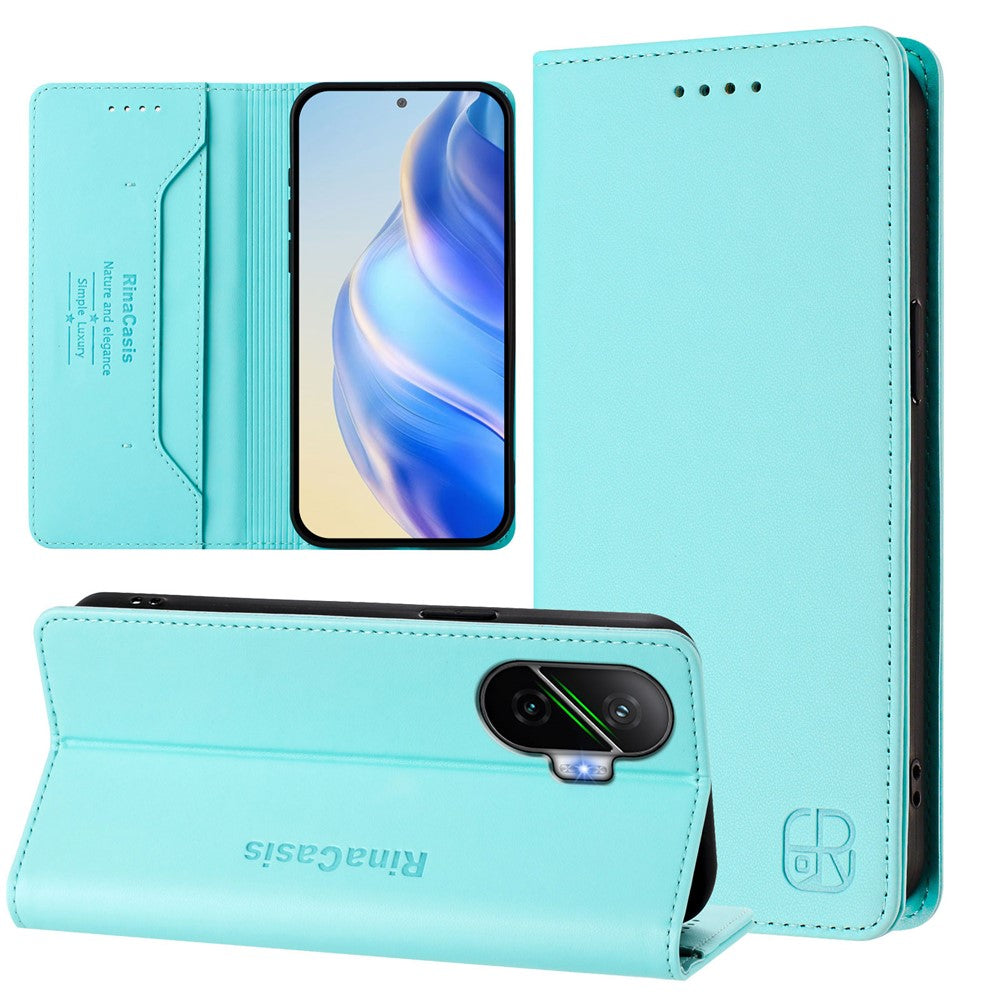 For Xiaomi PPoco F7 5G / Redmi Turbo 4 Pro 5G Leather Case RINACASIS RC01 Phone Cover with RFID Blocking Wallet Stand