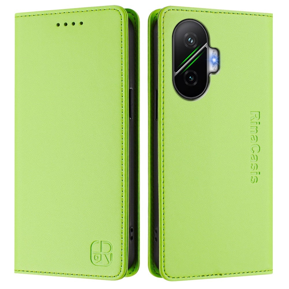 For Xiaomi PPoco F7 5G / Redmi Turbo 4 Pro 5G Leather Case RINACASIS RC01 Phone Cover with RFID Blocking Wallet Stand
