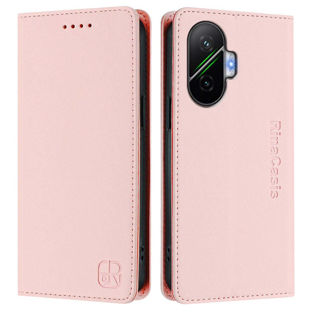 For Xiaomi PPoco F7 5G / Redmi Turbo 4 Pro 5G Leather Case RINACASIS RC01 Phone Cover with RFID Blocking Wallet Stand