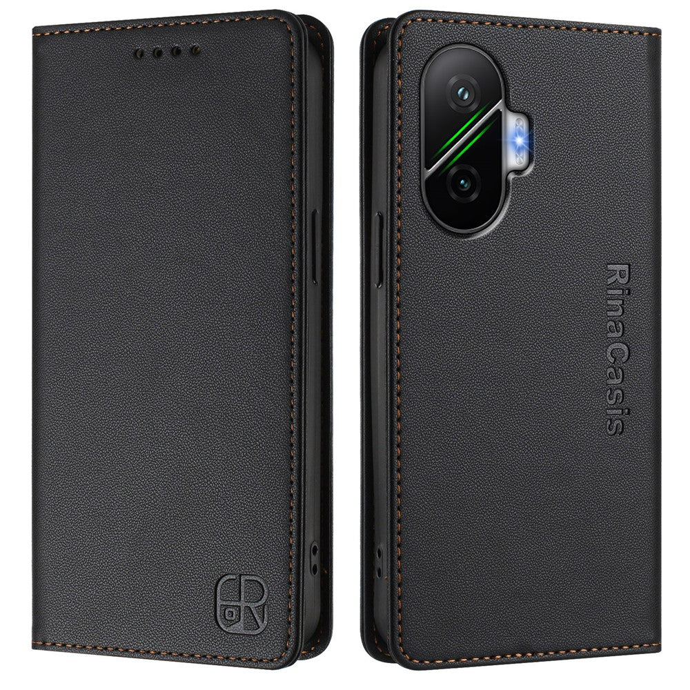 For Xiaomi PPoco F7 5G / Redmi Turbo 4 Pro 5G Leather Case RINACASIS RC01 Phone Cover with RFID Blocking Wallet Stand