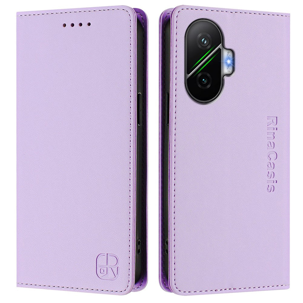 For Xiaomi PPoco F7 5G / Redmi Turbo 4 Pro 5G Leather Case RINACASIS RC01 Phone Cover with RFID Blocking Wallet Stand
