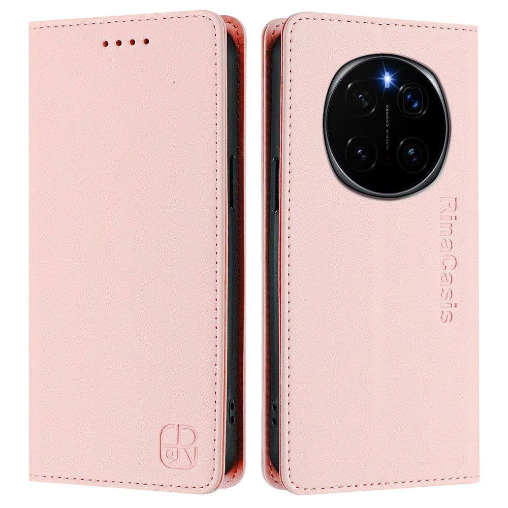 For Honor Magic7 Pro 5G Leather Case RINACASIS RC01 Phone Cover with RFID Blocking Wallet Stand