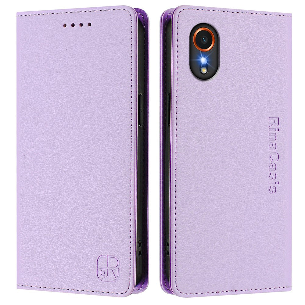 Til Samsung Galaxy Xcover7 Lædercover RINACASIS RC01 Telefoncover med RFID-blokerende pungstativ