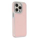 Till iPhone 14 Pro Fodral Kompatibel med MagSafe Elektropläterad Kant PU + TPU + PC Mobiltelefon Bakskal