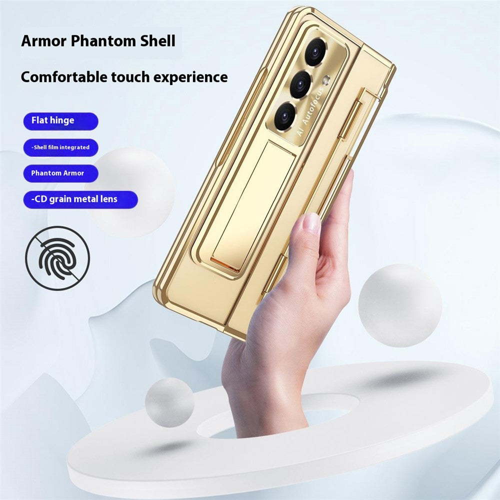 For Samsung Galaxy Z Fold7 5G Case Kickstand Hard PC Phone Cover with Screen Film / Stylus