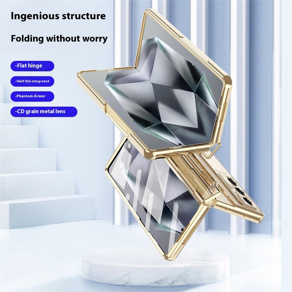 For Samsung Galaxy Z Fold7 5G Case Kickstand Hard PC Phone Cover with Screen Film / Stylus