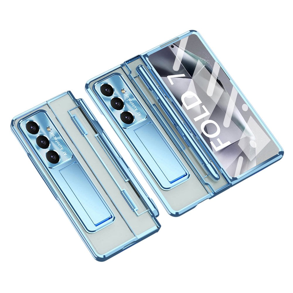 For Samsung Galaxy Z Fold7 5G Case Kickstand Hard PC Phone Cover with Screen Film / Stylus