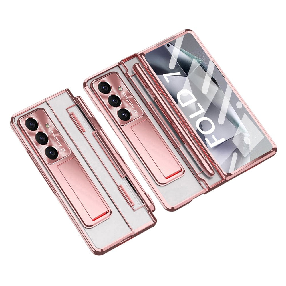 For Samsung Galaxy Z Fold7 5G Case Kickstand Hard PC Phone Cover with Screen Film / Stylus