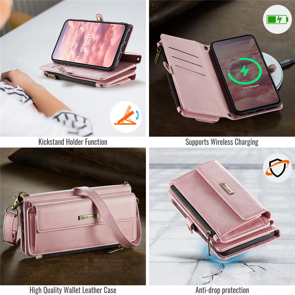 CASEME For iPhone 11 Pro Case  C39 RFID Blocking Zipper Wallet Stand Leather Cover with Strap