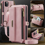 CASEME For iPhone 11 Pro Case  C39 RFID Blocking Zipper Wallet Stand Leather Cover with Strap