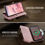 CASEME For iPhone 11 Pro Case  C39 RFID Blocking Zipper Wallet Stand Leather Cover with Strap