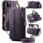 CASEME For iPhone 11 Pro Case  C39 RFID Blocking Zipper Wallet Stand Leather Cover with Strap