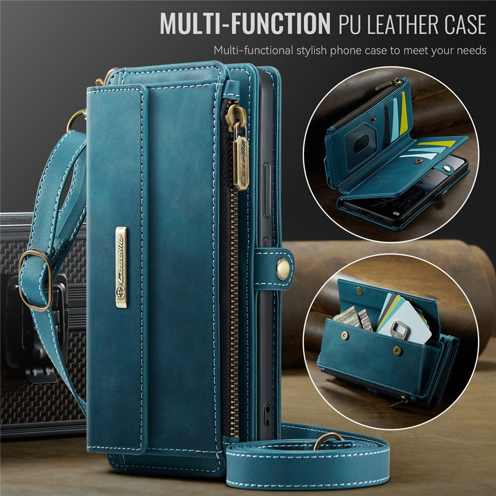 CASEME For Samsung Galaxy A53 5G Case  C39 RFID Blocking Zipper Wallet Stand Leather Cover with Strap