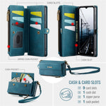 CASEME For Samsung Galaxy A52 5G / Galaxy A52 4G Case  C39 RFID Blocking Zipper Wallet Stand Leather Cover with Strap