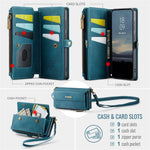 CASEME For Samsung Galaxy S21+ 5G Case  C39 RFID Blocking Zipper Wallet Stand Leather Cover with Strap