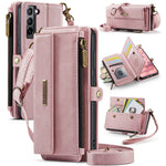 CASEME For Samsung Galaxy S21+ 5G Case  C39 RFID Blocking Zipper Wallet Stand Leather Cover with Strap
