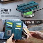 CASEME For Samsung Galaxy S20 FE Case C39 RFID Blocking Zipper Wallet Stand Leather Cover with Strap