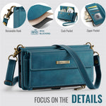 CASEME For Samsung Galaxy S20 FE Case C39 RFID Blocking Zipper Wallet Stand Leather Cover with Strap