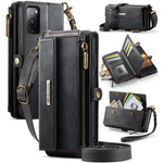 CASEME For Samsung Galaxy S20 FE Case C39 RFID Blocking Zipper Wallet Stand Leather Cover with Strap