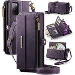 CASEME For Samsung Galaxy S20 FE Case C39 RFID Blocking Zipper Wallet Stand Leather Cover with Strap