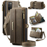 CASEME For Samsung Galaxy S20 4G / Galaxy S20 5G Case  C39 RFID Blocking Zipper Wallet Stand Leather Cover with Strap